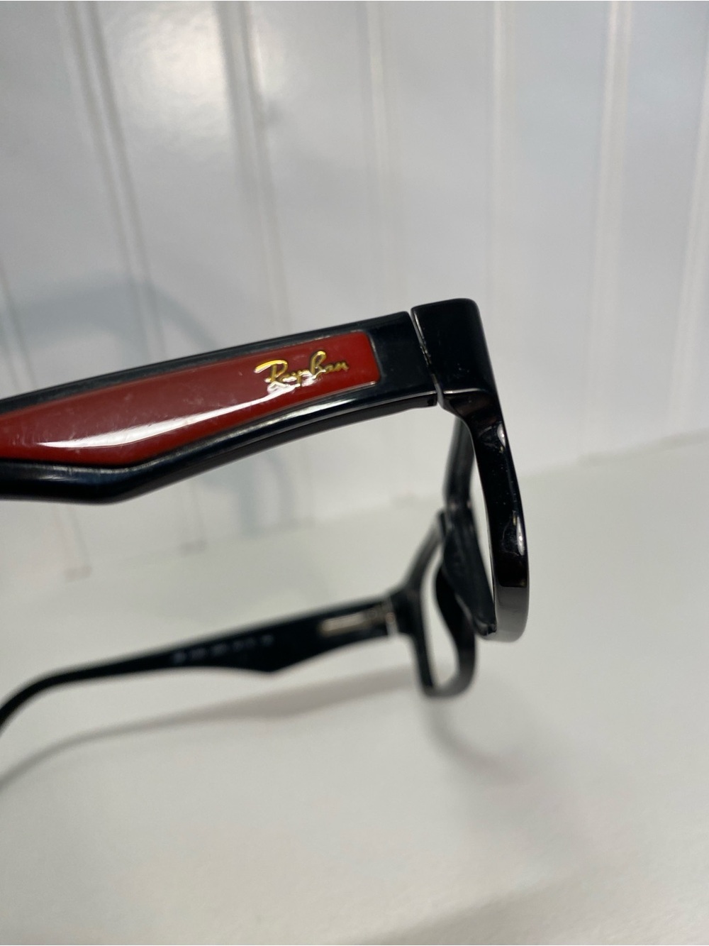 Ray-Ban - FRAMES ONLY! Black Glasses with Red Accent - RB 5180 2000 54[]15 140 - Picture 3 of 14